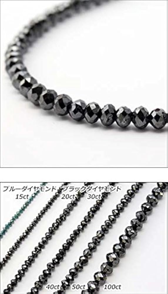 ブラックダイヤモンド　50ct K18WG・ブラックダイヤモンド50ct（ハイグレード）（鑑別書付